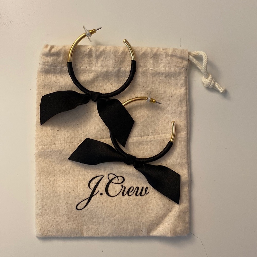 J. Crew Ribbon-Wrapped Hoop Earrings